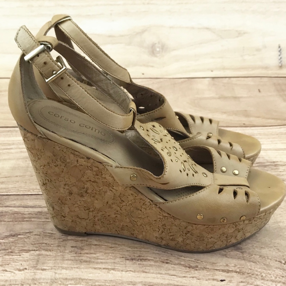 πSALEπ Corso Como Cork Wedge Sandals - Picture 4 of 8
